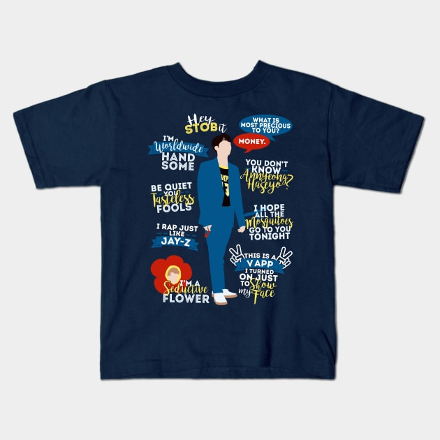 BTS Jin Quotes Kids T-Shirt by ZeroKara